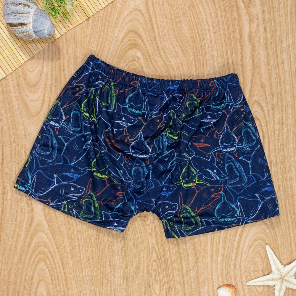 Sunga Boxer Infantil Tubarão Azul Marinho Conforto e Estilo
