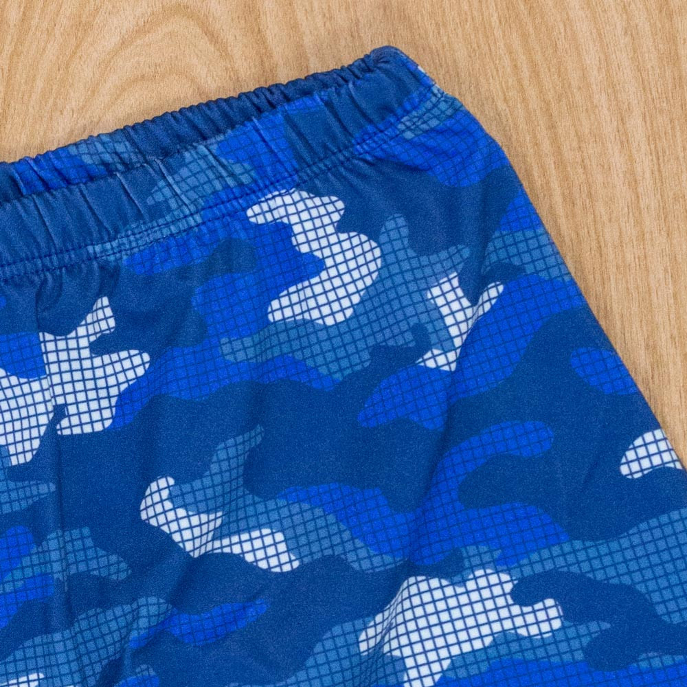 Sunga Boxer Infantil Camuflado Azul Conforto e Estilo
