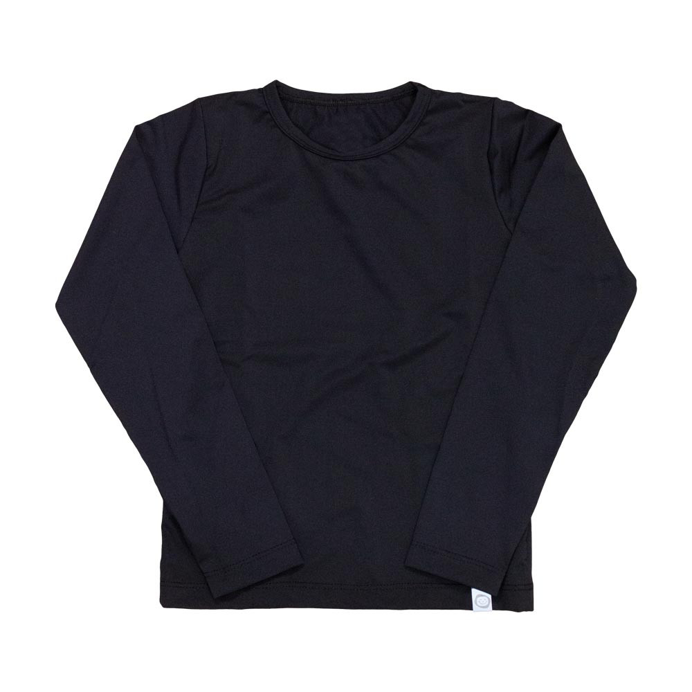 Camiseta com Proteção UV50+ Infantil Unissex - Preto Básico
