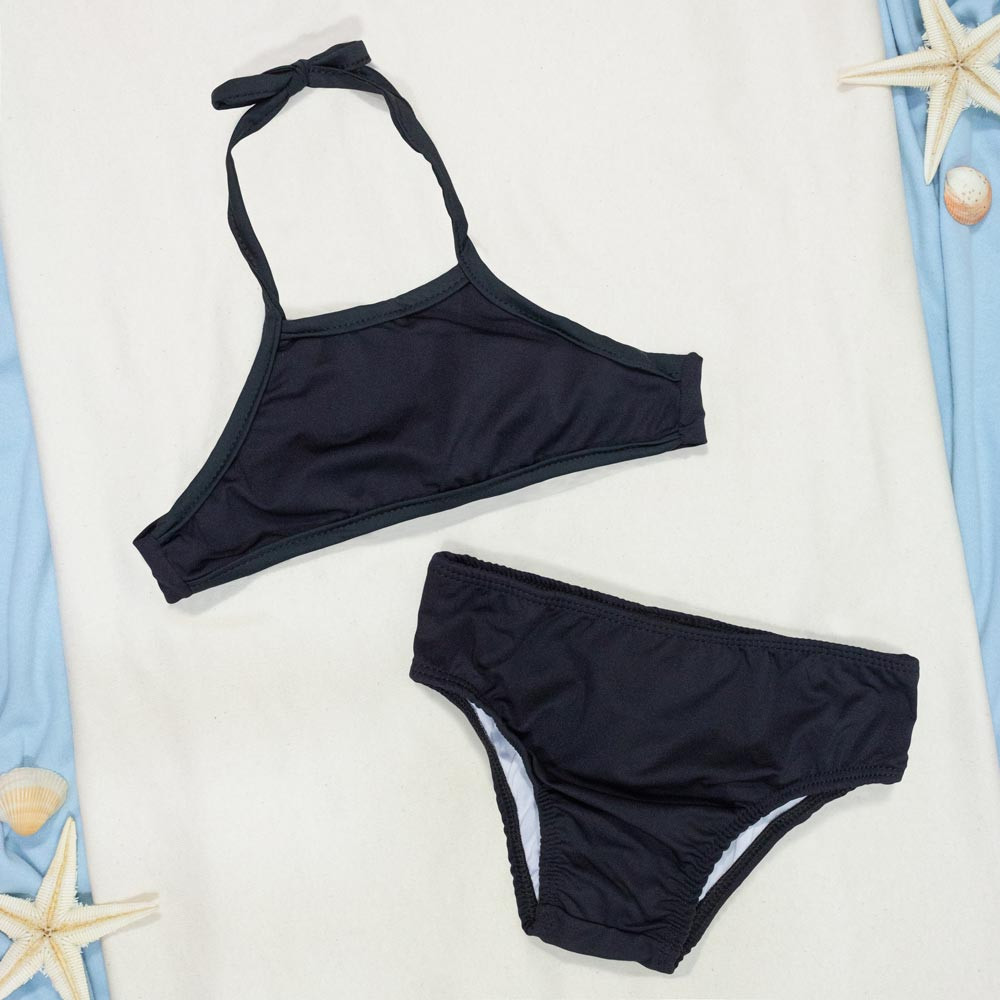 Biquini Infantil Preto Básico para Meninas Leve e Estiloso
