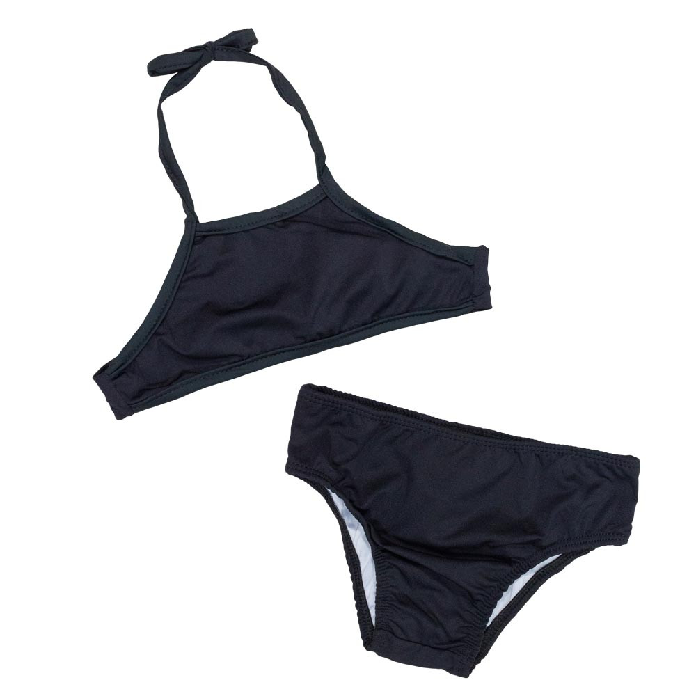 Biquini Infantil Preto Básico para Meninas Leve e Estiloso