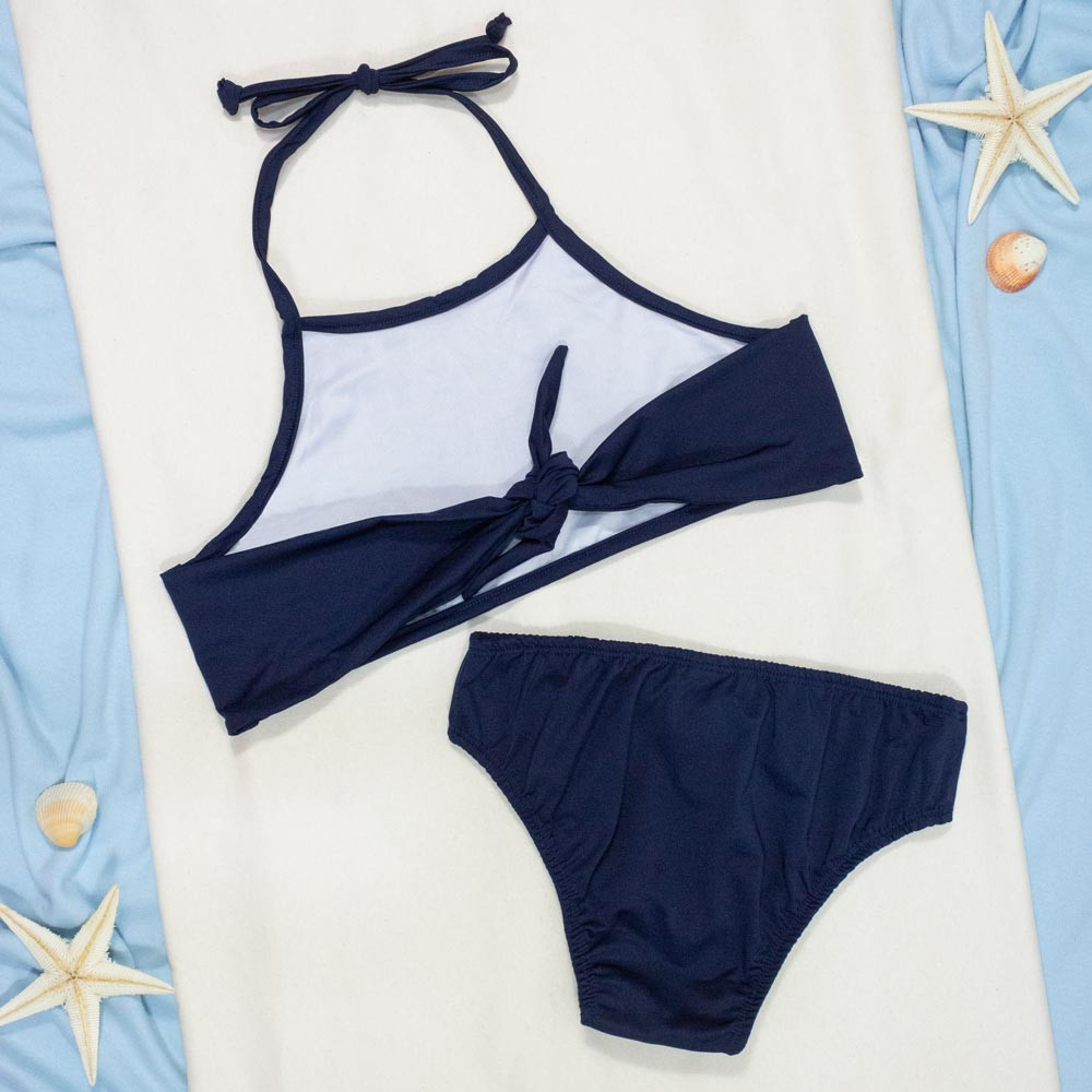 Biquíni Infantil Básico Azul Marinho Encanto das Ondas