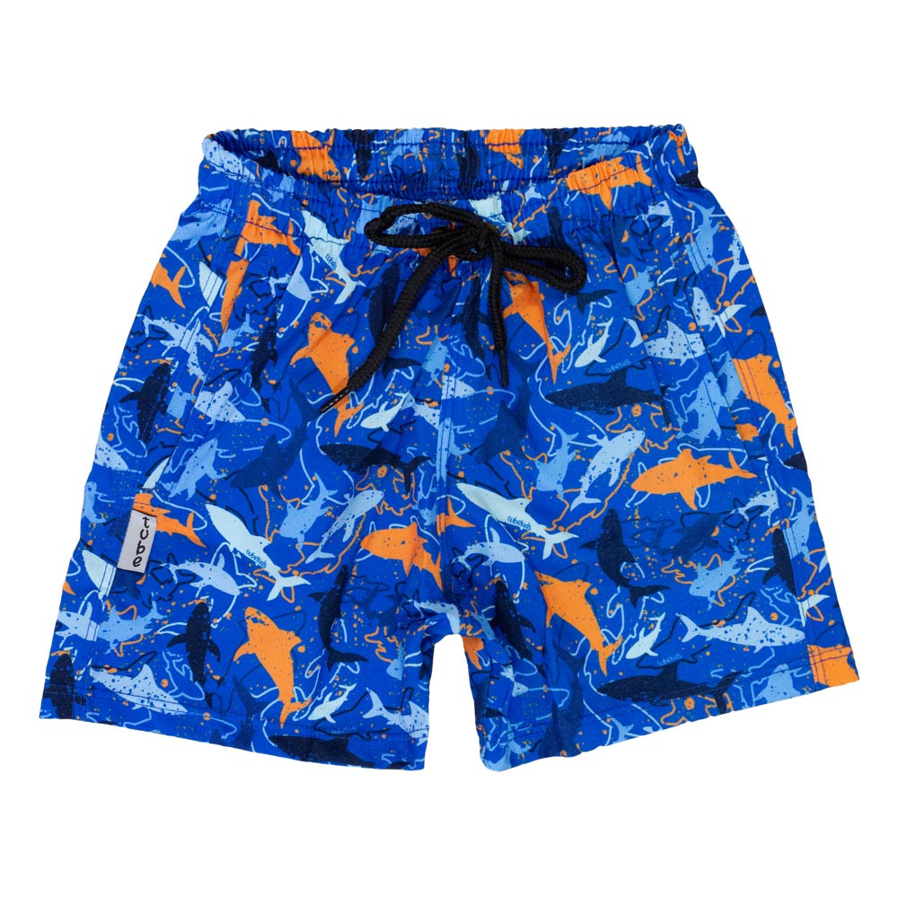 Shorts de Praia Infantil Shark Azul para Aventuras Aquáticas