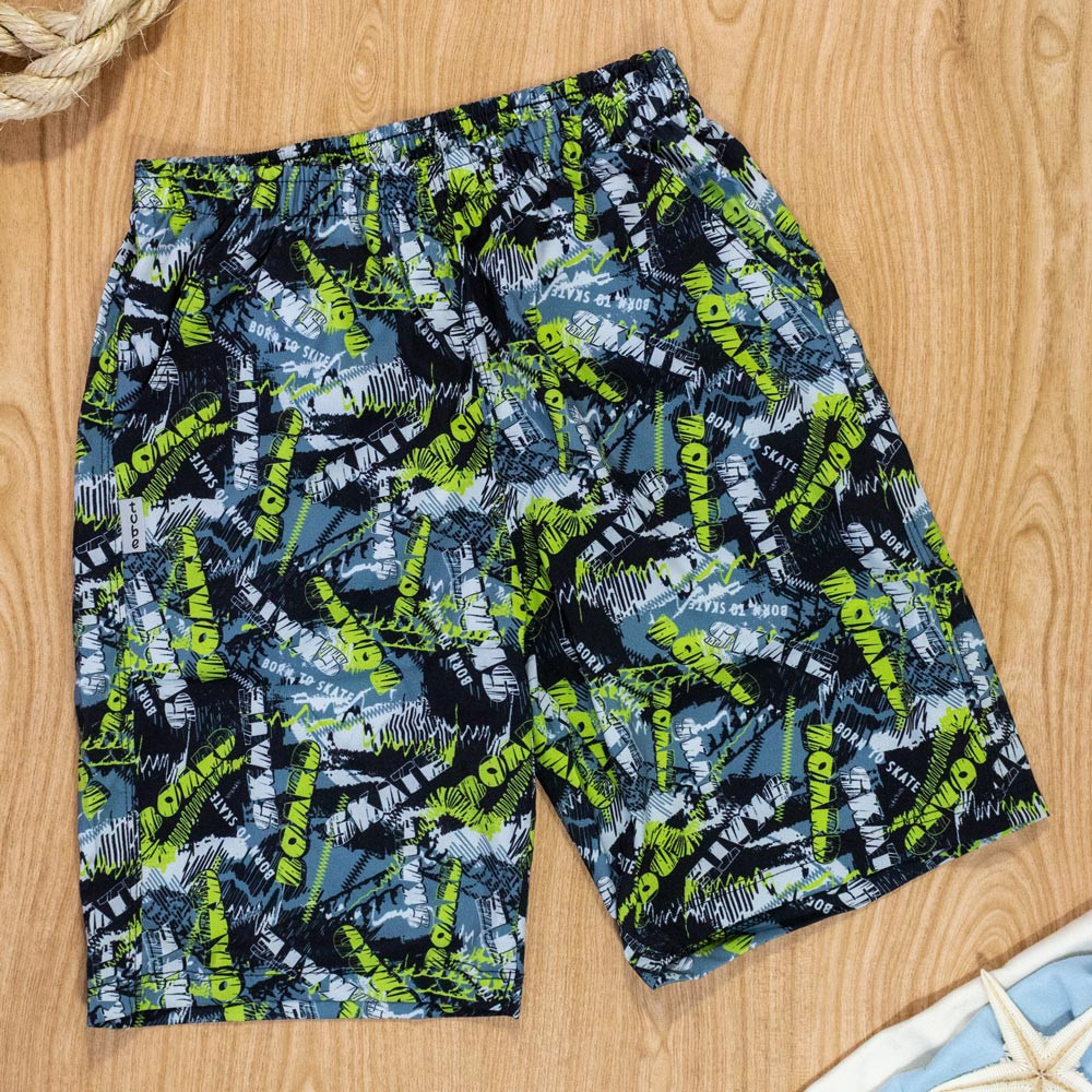 Bermuda Palavras Escritas com Bolso Preto Juvenil