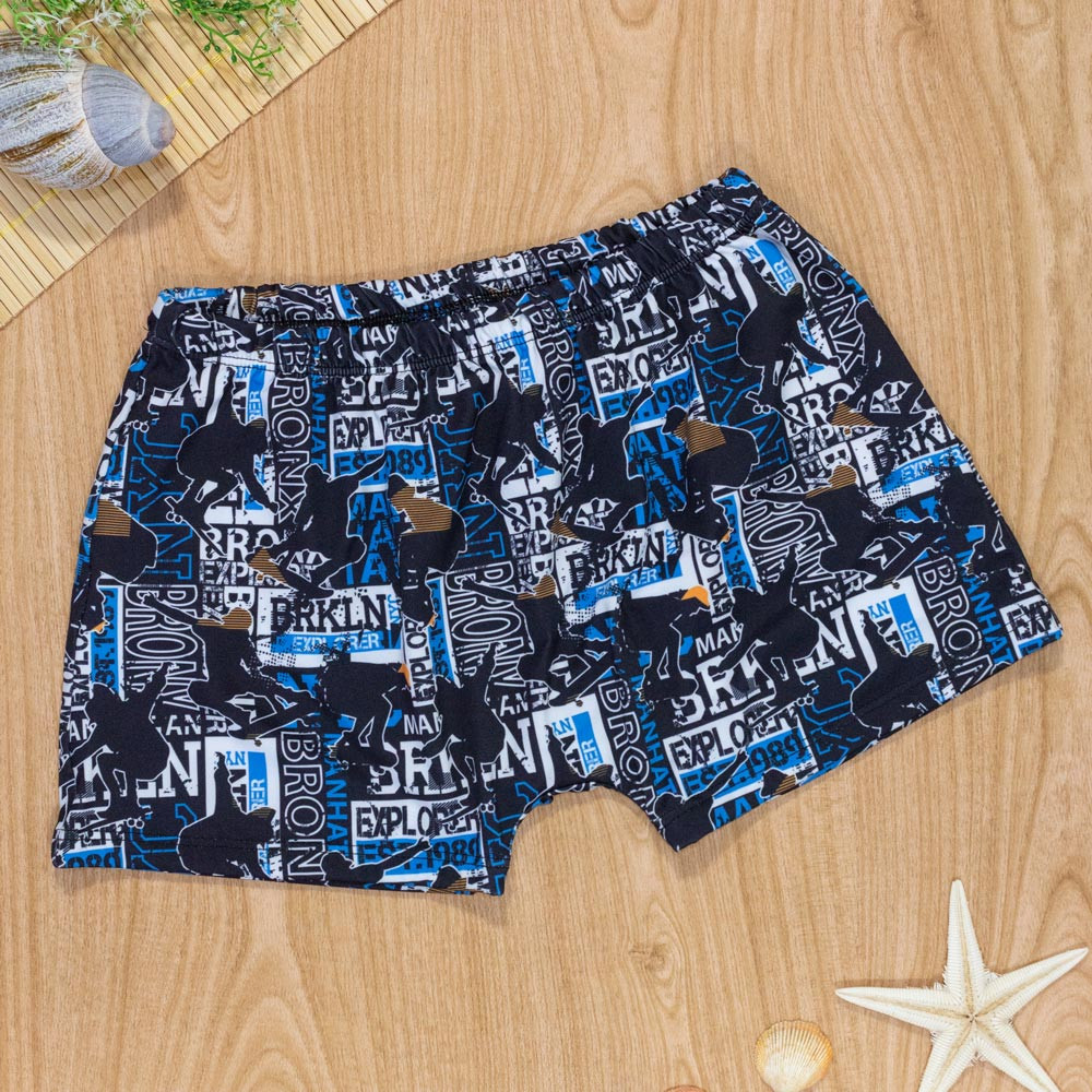 Sunga Boxer Proteção UV Skatista Azul Marinho