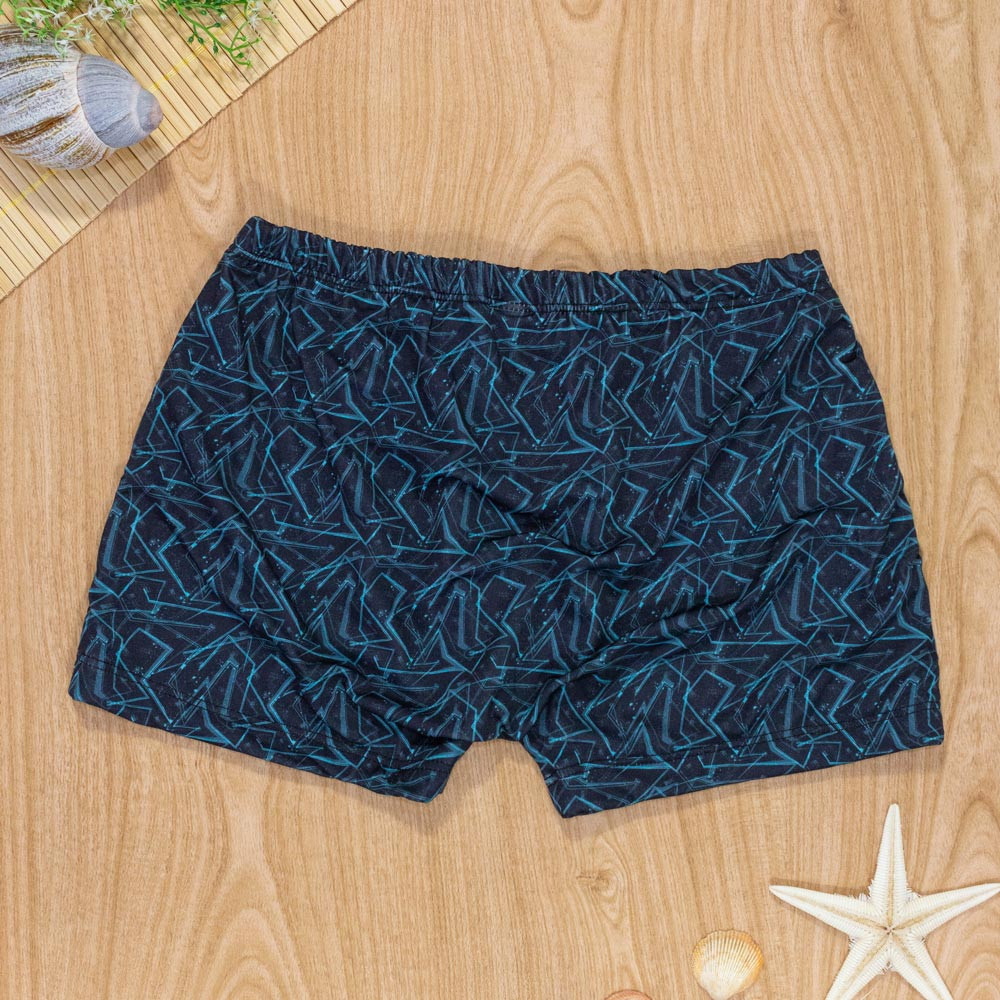 Sunga Boxer Preta Estilo Riscos Proteção UV 50+ para Menino