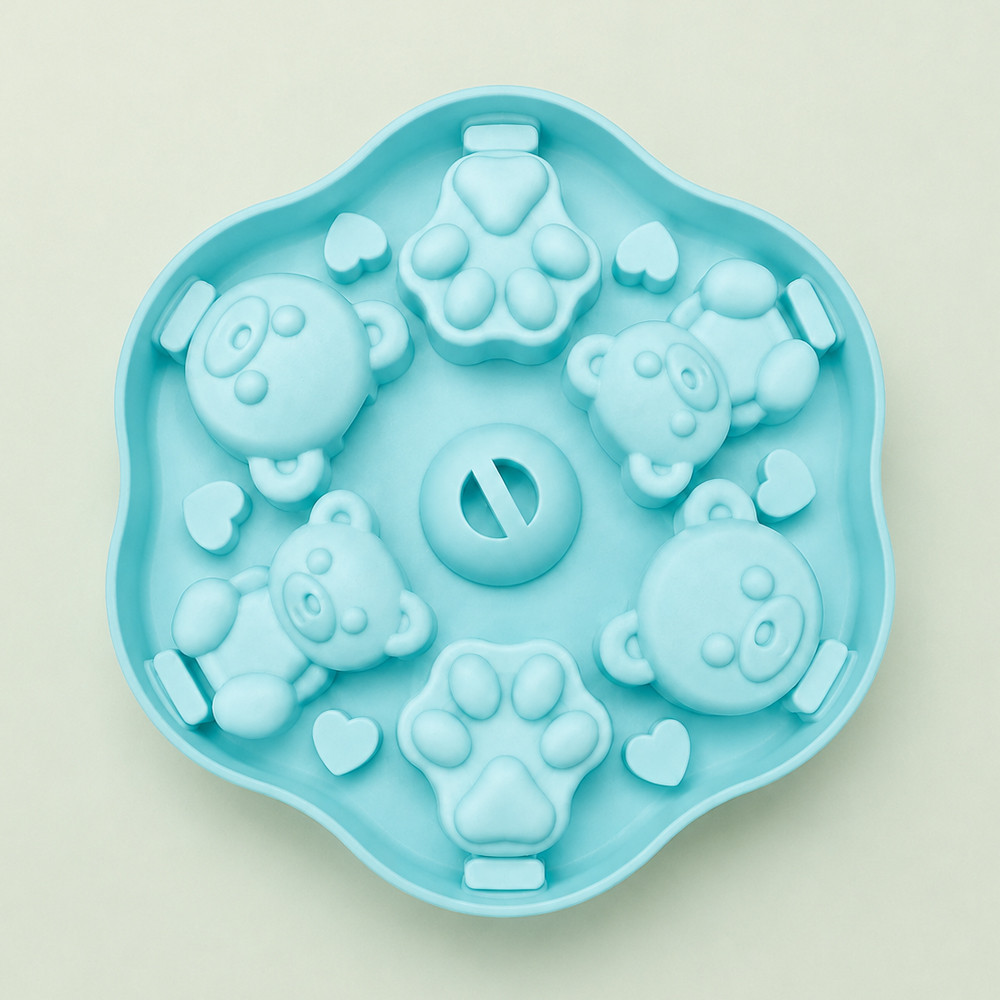 Forma de Silicone Azul Com 6 Cavidades Para Picolé Sorvete e Doces Caseiros