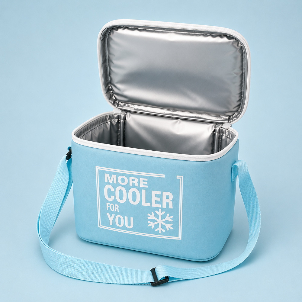 Bolsa Térmica Compacta Azul 5 Litros com Alça Ajustável Para Passeio e Dia a Dia