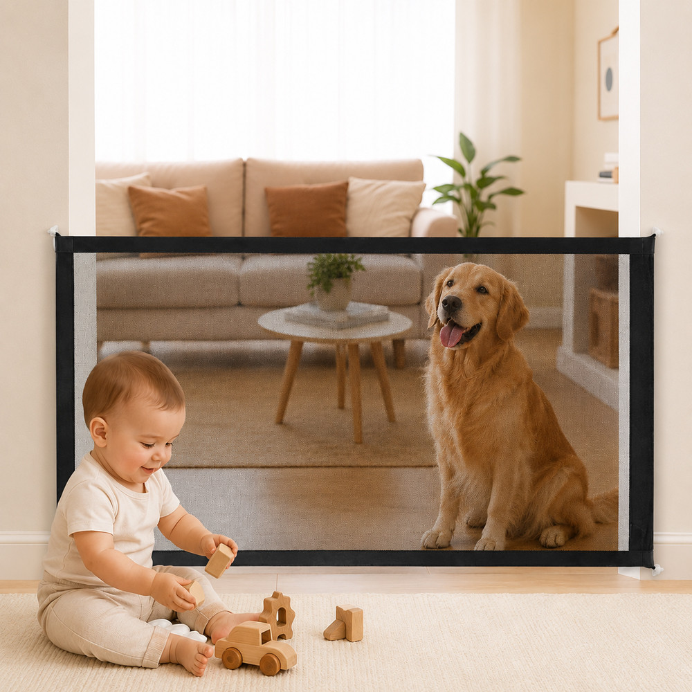 Tela de Proteção Removível 110x73cm com Velcro Barreira para Bebês