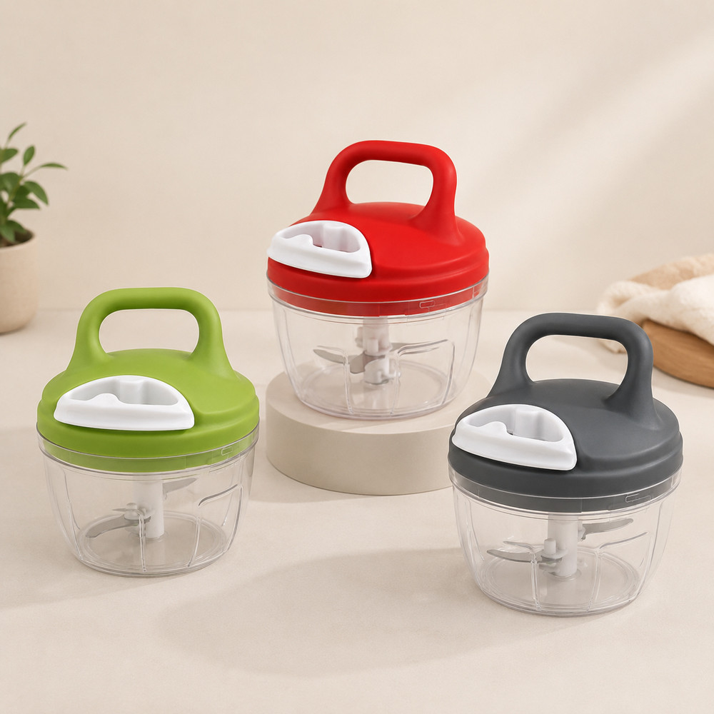 Mini Processador Manual 650ml Papinha do Bebê e Temperos Verde