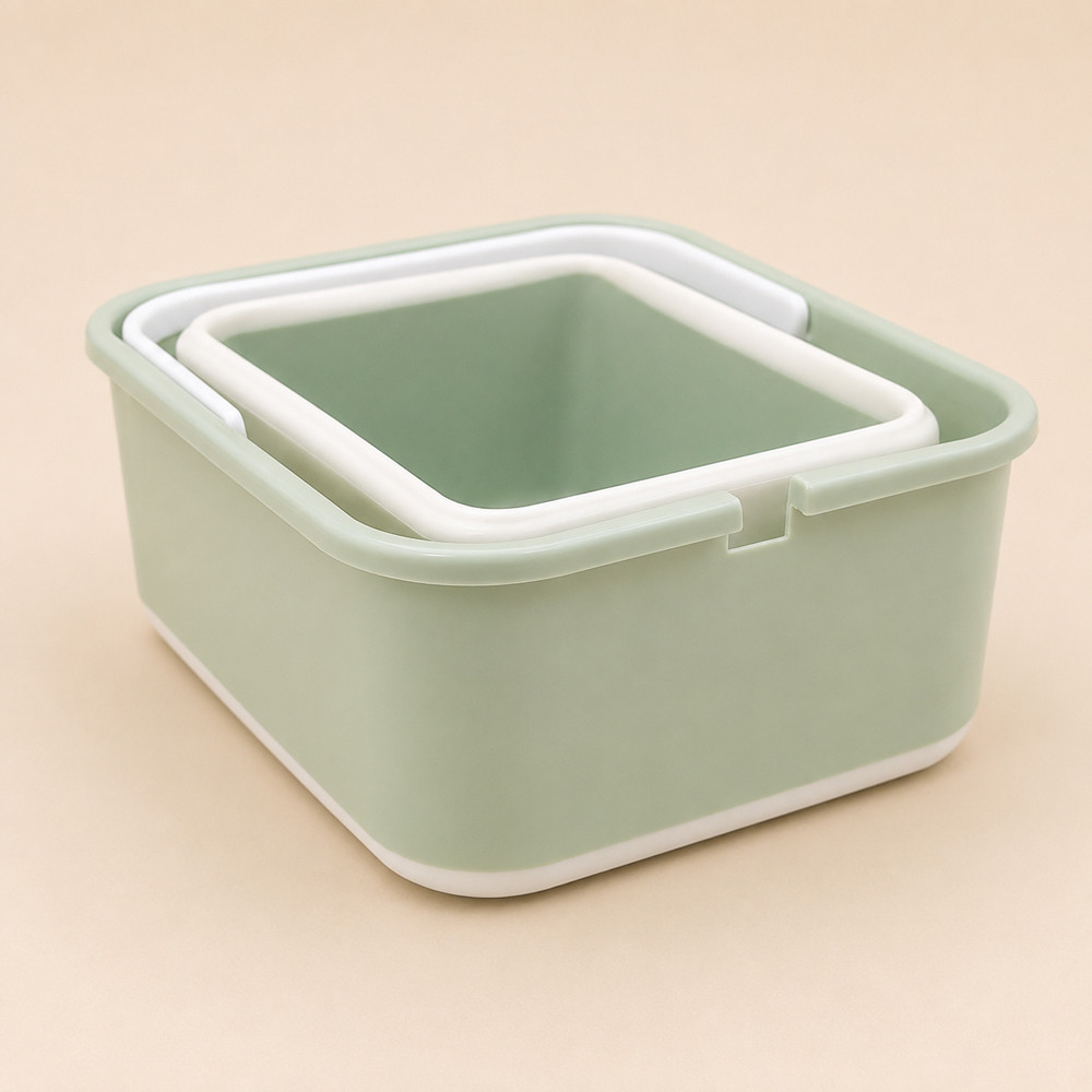 Balde Dobrável Retrátil Multiuso Em Silicone 4 Litros Com Alça Verde