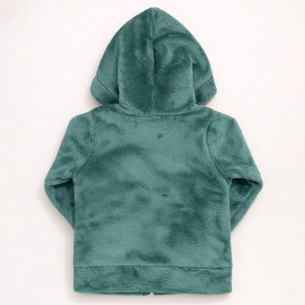 Jaqueta de Inverno Fleece Macio com Capuz Menino Infantil Até 3 anos Verde