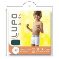 CUECA BOXER OLIVA INFANTIL EM MICROFIBRA DE 3 A 14 ANOS LUPO