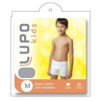 CUECA BOXER MESCLA INFANTIL EM COTTON DE 3 A 11 ANOS LUPO