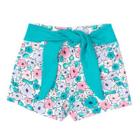 SHORT COM LAÇO INFANTIL ESTAMPINHO FLORES