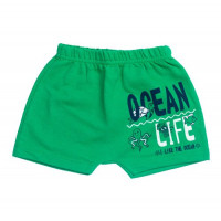 CONJUNTO CURTO REGATA, BERMUDA E BANDANA PARA BEBÊ ESTAMPA OCEAN BRANCO