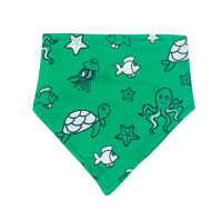 CONJUNTO CURTO REGATA, BERMUDA E BANDANA PARA BEBÊ ESTAMPA OCEAN BRANCO