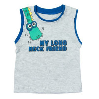 CONJUNTO CURTO REGATA E BERMUDA PARA BEBÊ ESTAMPA DINO GELO