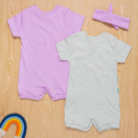KIT MACACÃO PARA BEBÊ COM FAIXA 3 PEÇAS SORVETE GIRAFA