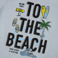CONJUNTO INFANTIL 2 AO 10 CURTO 100% ALGODÃO TO THE BEACH CINZA