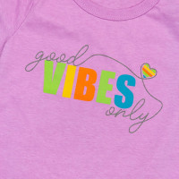 CONJUNTO INFANTIL 2 AO 10 CURTO 100% ALGODÃO GOOD VIBES LILÁS