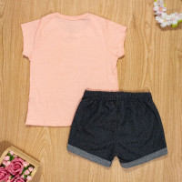 CONJUNTO INFANTIL 2 AO 10 CURTO 100% ALGODÃO SO CUTE SALMÃO