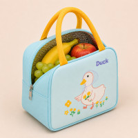 Lancheira Bolsa Térmica Azul Claro Patinho Conserva Quente e Frio Para Bebês e Crianças