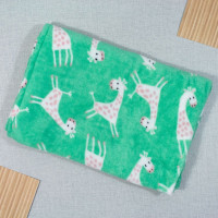 MANTA PARA BEBÊ QUENTINHA 70CM X 1.00M GIRAFA VERDE
