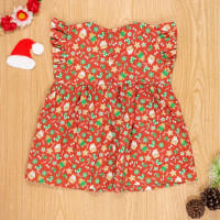 Vestido para Bebê Temático Natal Tricoline Vermelho