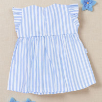 Vestido de Bebê Charme para Sua Princesa em Listras Azul