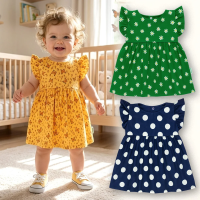 Vestido de Calor Estampado Folha Para Bebês Até 12 meses