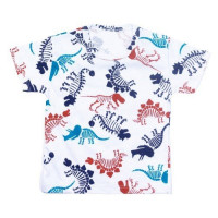 CONJUNTO CURTO CAMISETA E BERMUDA INFANTIL ESTAMPA DINO BRANCO