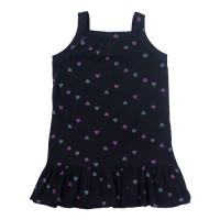 VESTIDO ALCINHA INFANTIL COM BABADO ESTAMPADINHO AMOR PRETO