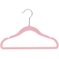 CABIDE AVELUDADO KIT COM 5 PEÇAS PARA BEBÊ ROSA CLARO