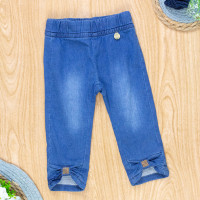 Calça Jeans Azul para Bebê com Detalhe em Strass - Perfeita!
