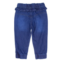 CALÇA JEANS PARA BEBÊ MENINA DETALHE EM BABADINHO