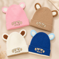 Touca Gorro Bebê Orelhinhas Bordadas Forrada Quentinha Rosa de 3 Meses a 7 Anos