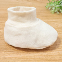 Pantufa de Bebê Conforto e Delicadeza em Algodão Creme