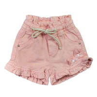 SHORTS PARA BEBÊ SARJA COM BABADINHO CAT SALMÃO