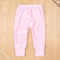 CALÇA PARA BEBÊ EM PLUSH PÉ REVERSÍVEL BÁSICA ROSA CLARO