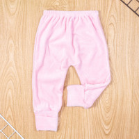 CALÇA PARA BEBÊ EM PLUSH PÉ REVERSÍVEL BÁSICA ROSA CLARO