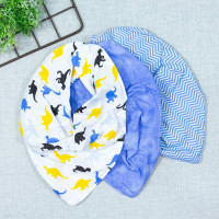 KIT 3 BABADORES PARA BEBÊ BANDANA ESTAMPADINHO DINO