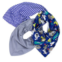 KIT 3 BABADORES PARA BEBÊ BANDANA ESTAMPADINHOS FLORESTA