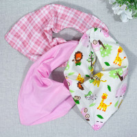 KIT 3 BABADORES PARA BEBÊ BANDANA ESTAMPADINHOS SAFARI