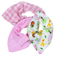 KIT 3 BABADORES PARA BEBÊ BANDANA ESTAMPADINHOS SAFARI
