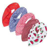 Babador Bandana Kit 5 Peças para Bebês de até 12 Meses