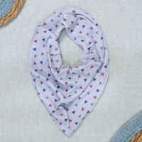 Babador Bandana para Bebês Cinza Triangulinhos Coloridos