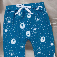 Calça Minimalista para Bebês Tema Urso - Azul Escuro