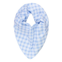 Babador Bandana Xadrez Azul Claro – Para Bebês 0 a 12 Meses