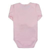 BODY PARA BEBÊ MANGA LONGA SUEDINE BÁSICO ROSA CLARO EUV
